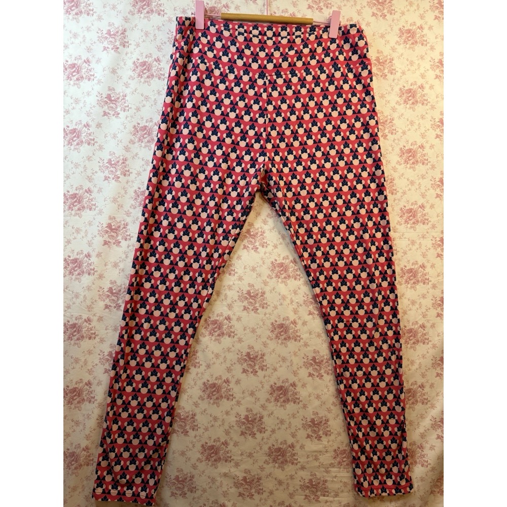 LuLaRoe Tall & Curvy Minnie Mouse Disney Leggings Pink Blue T&C